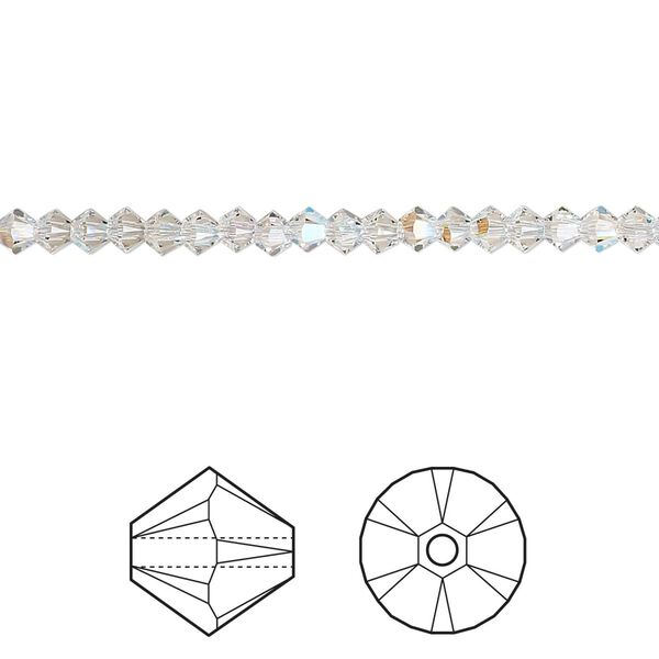 Bead 1440pk crystal shimmer, Swarovski&reg; 3mm XILION bicone 5328 image number 0