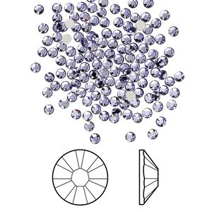 Flat back 1440pk tanzanite foil back, Swarovski&reg; 2.1-2.3mm rose round SS7 2058