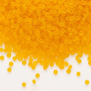 Seed bead, Dyna-Mites&trade;, glass, pkg/40g, #11 round, translucent matte orange, (6MA 11/0 RR).