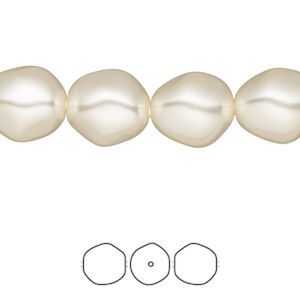 Pearl 100pk cream, Swarovski&reg; 12x11mm baroque round 5841