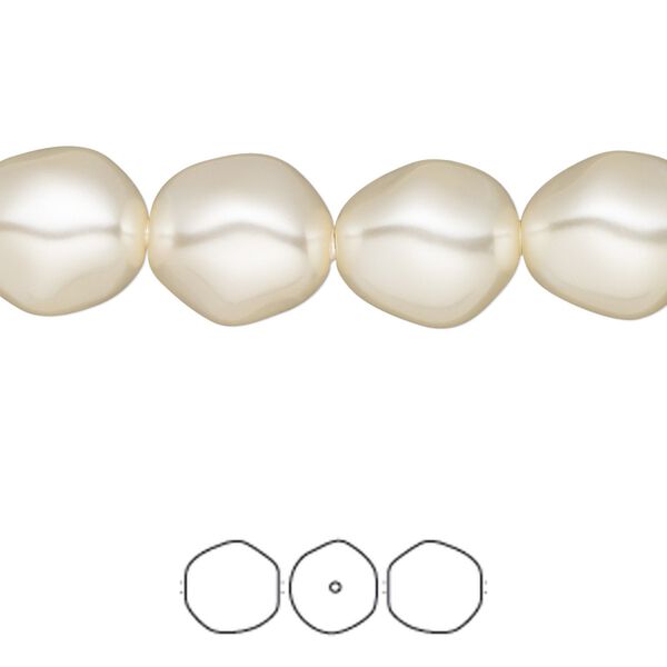 Pearl 100pk cream, Swarovski&reg; 12x11mm baroque round 5841 image number 0