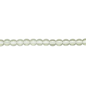 Bead, Czech glass druk, transparent mint green, 4mm round. Sold per 15-1/2" to 16" strand.