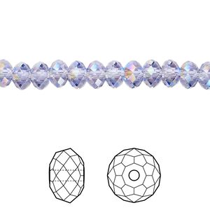 Bead 144pk tanzanite shimmer, Crystal Passions&reg; 6x4mm rondelle 5040