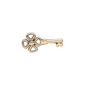 Charm, antique gold-finished "pewter" (zinc-based alloy), 21x10mm double-sided fancy key. Sold per pkg of 20.