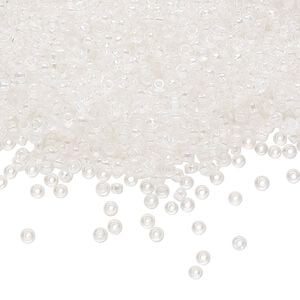 Seed bead, Preciosa Ornela Czech glass, pkg/500g, #11 rocaille, translucent rainbow clear, (58205).