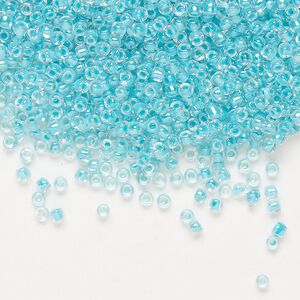 Seed bead, Dyna-Mites&trade;, glass 1pkg40g, #11 round, transparent inside dyed color sea green (245 11/0 RR)