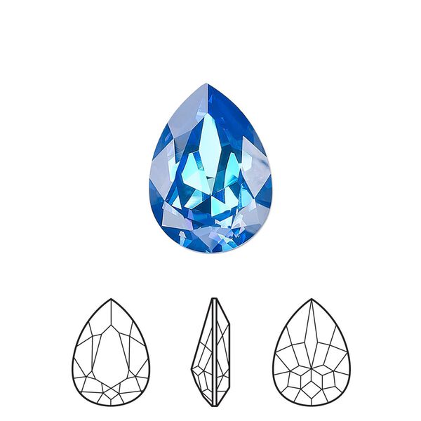 Fancy stone 1pk crystal royal blue DeLite, Crystal Passions&reg; 18x13mm pear 4320 image number 0