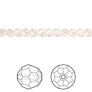Bead 12pk silk, Crystal Passions&reg; 4mm round 5000