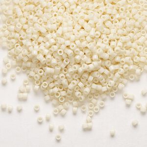 Seed bead, Delica&reg;, glass, pkg/50g, #11 round, opaque ivory (DB-0732).