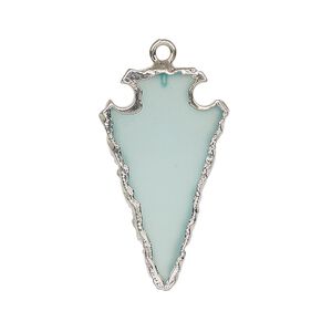 Drop 1pkg1, electroplated sterling silver and chalcedony, 30x15mm hand-cut arrowhead