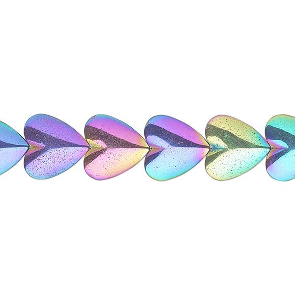 Hemalyke&trade; 1pkg1, electroplated heart bead 15.5-16 inch 10mm image number 0