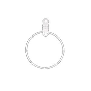 Beading hoop, silver-plated steel, 20mm notched round with closed loop. Sold per pkg of 10.