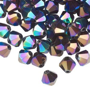 Bead 72pk crystal peacock shadow, Celestial Crystal&reg; 8mm bicone