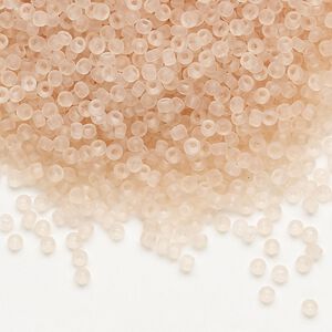 Seed bead, Dyna-Mites&trade;, glass, pkg/1/2kg, #11 round, translucent matte light peach, (9MA 11/0 RR).