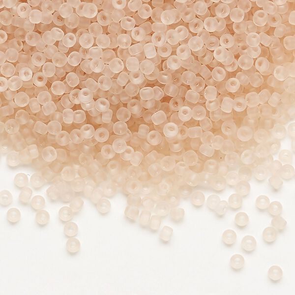 Seed bead, Dyna-Mites&trade;, glass, pkg/1/2kg, #11 round, translucent matte light peach, (9MA 11/0 RR). image number 0
