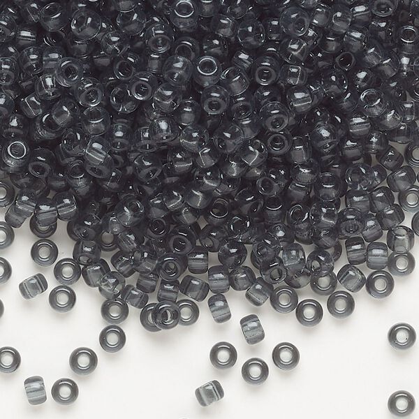 Seed bead, Miyuki, glass, pkg/250g, #8 rocaille, transparent grey (RR-152). image number 0