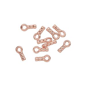 Crimp end 1pkg10 copper-plated, 5x2mm tube / loop / approx 0.6mm inside diameter, brass / JBB Findings