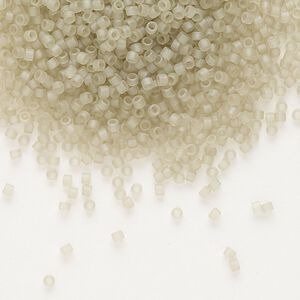 Seed bead, Delica&reg;, glass, pkg/50g, #11 round, translucent matte glazed luster oyster (DB-0383).
