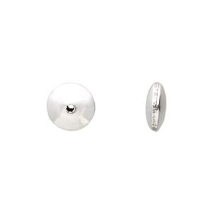 Bead 1pkg2 sterling silver, 10x4mm rondelle