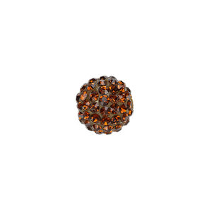 Bead, glass rhinestone / epoxy / resin, brown, 12mm round. Sold individually.