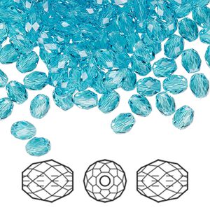 Bead 360pk light turquoise, Swarovski&reg; 5x4mm olive briolette 5044
