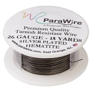 Wire, ParaWire&trade;, enameled copper, hematite, round, 26 gauge. Sold per 15-yard spool.