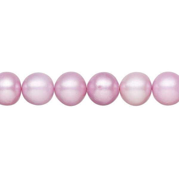 Freshwater pearl 1pkg1, semi-round, 15 inch pale purple 8mm cultured image number 0