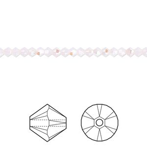 Bead 48pk rose water opal shimmer, Crystal Passions&reg; 3mm bicone 5328