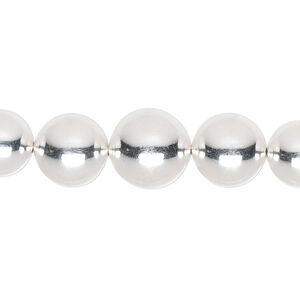 Bead 1pkg19 sterling silver, 3-12mm seamless graduated round