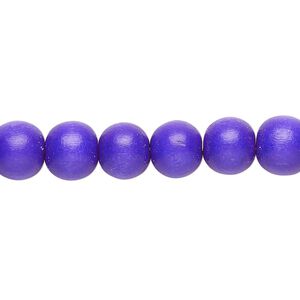 Bead 1pkg1, Taiwanese cheesewood (dyed / waxed), cobalt blue, 7-8mm round, 15-1/2 to 16 inches.