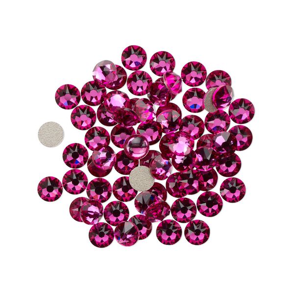 Flat back 1440pk fuchsia foil back, Swarovski&reg; 3.8-4mm rose round SS16 2088 image number 0