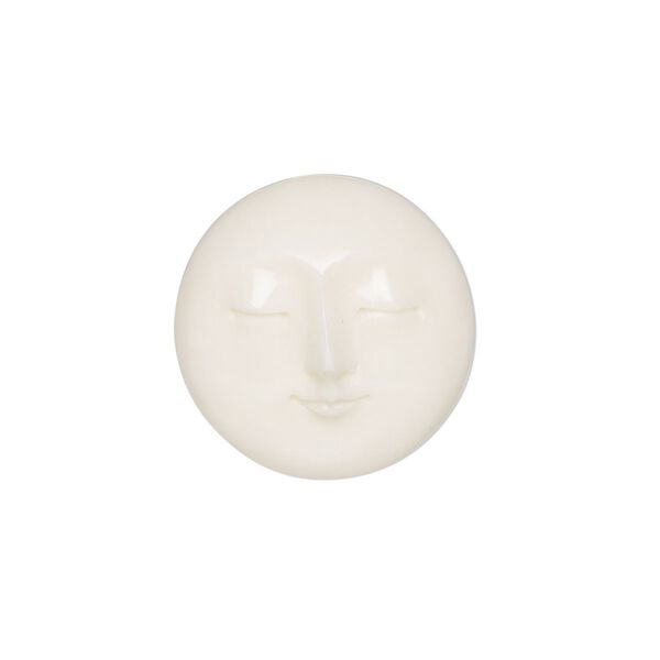 Cabochon, cow bone (bleached), 20mm hand-cut single-sided moon face. Mohs hardness 2-1/2. Sold individually. image number 0