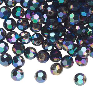 Bead 144pk crystal peacock shadow, Celestial Crystal&reg; 6mm round