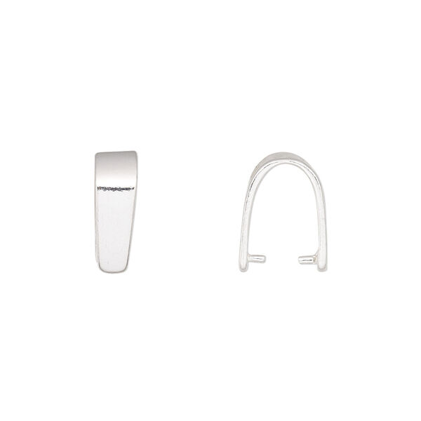 Bail, ice-pick, sterling silver, 13x5mm plain, 9mm grip length. Sold per pkg of 2. image number 0