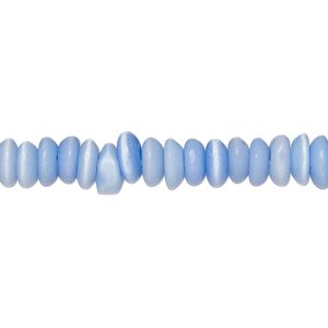 Bead, cat's eye glass (fiber optic glass), blue-violet, 6x2mm-8x3mm rondelle, economy grade. Sold per 15-inch strand.