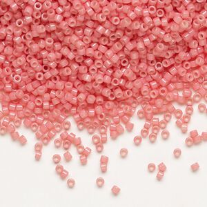 Seed bead, Delica&reg;, glass, pkg/7.5g, #11 round, Duracoat&reg; opaque outside dyed guava (DB-2115).