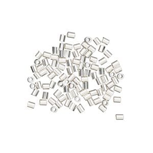 Crimp 1pkg100 sterling silver, 2x1.6mm round tube / approx 1.1mm inside diameter