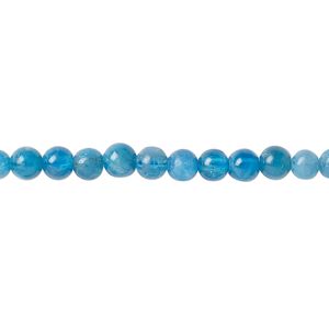 Blue apatite 1pkg1, round bead natural 8 inch 4-4.75mm