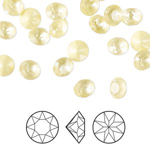 Chaton 12pk crystal soft yellow ignite, Crystal Passions&reg; 6.14 to 6.32mm round SS29 1088