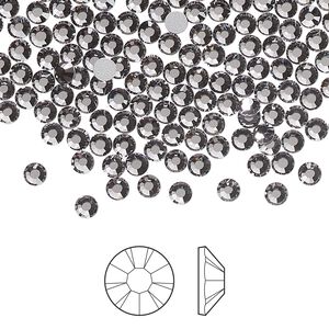 Flat back 1pkg144, lilac ash foil back Preciosa Viva 12&reg; Czech crystal rhinestone 3-3.2mm chaton rose round SS12