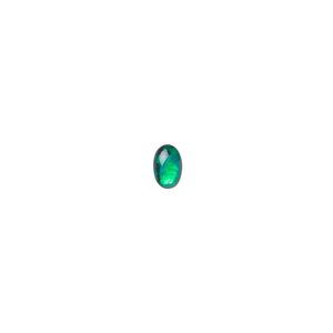 Cabochon, paua shell (dyed / coated), green, 6x4mm calibrated oval, Mohs hardness 3-1/2. Sold per pkg of 10.