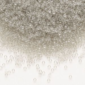 Seed bead, Miyuki, glass, pkg/35g, #15 rocaille, transparent taupe (RR-2412).