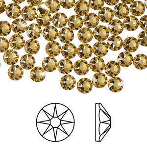 Flat back 1pkg1440 dark jonquil foil back, Swarovski&reg; ReCreated&trade; 4.6-4.8mm rose round SS20 2088