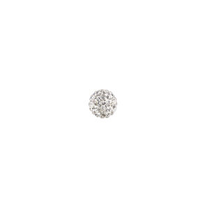 Bead, glass rhinestone / epoxy / resin, white and clear, 12mm round. Sold individually.