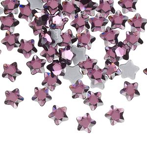 Flat back 360pk amethyst foil back, Swarovski&reg; hotfix 6mm star flower 2754