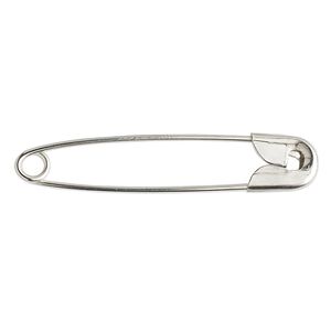 Safety pin 1pkg25 silver-finished, 1.75 inch, steel