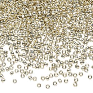 Seed bead, TOHO BEADS&reg;, glass, pkg/250g, #11 round, opaque galvanized PermaFinish aluminum (TR-11-PF558).