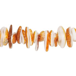 Bead, spiny oyster shell (natural), medium to large hand-cut chip, Mohs hardness 3-1/2. Sold per 15-1/2" to 16" strand.