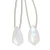 Rainbow moonstone 1pkg2, hand-cut top-drilled puffed kite bead natural 17x10mm image number 0