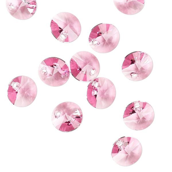 Drop 12pk rose, Crystal Passions&reg; 8mm pendant mini disk 6428 image number 1